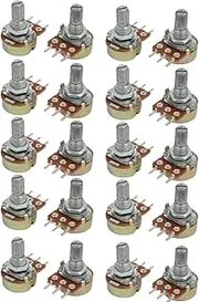 20Pcs (Control electrical) 500K Ohm 6mm Split Shaft Single Turn Rotary Taper (47ry801qf593) Pot Potentiometer