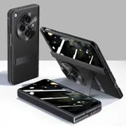 For Oneplus Open Case With Privacy Screen Protector & Hinge Protection, Luxury Protective Slim For Oneplus Open Cover With Kickstand black Anti-pri...