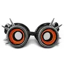 Attitude Studio Silver Steampunk Light Up Goggles With Glowing RED LED Light