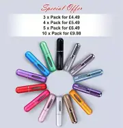 3-10 x Refillable Perfume Atomiser 5 ml Spray Pump Portable Bottles Collectables