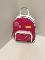 Michael Kors Leather Medium Jaycee Women Girls School Backpack Dragonfruit Pink