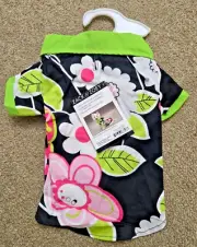 Zack & Zoey Pet Dog Puppy Retro Floral Cap Shirt Colorful 100% Cotton Size Small