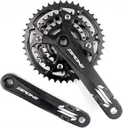 Bike Crankset, Square Taper Crankset MTB 170mm Mountain Bike Chainring Durable Aluminum Alloy Crank Arm Set 104BCD Round Chainring Crank Set with 22-32-42T Chainring