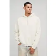 Mens Stone Oversized Boxy Quarter Zip Washed Hoodie