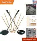 Pre-Seasoned Wok Utensils Set - Blue Carbon Steel 17-inch Wok Spatula, Wok La...