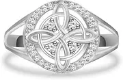 [UYBNRK] Witches Knot Sterling Silver Ring for Women Nudo De Bruja Plata 925 Original Celtic Knot Ring Nudo De Bruja Plata 925 Original