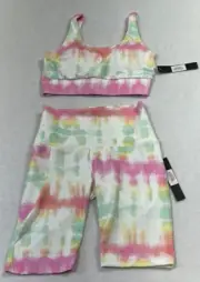 Catherine Malandrino Workout Activewear Unicorn Tie Dye 2 Piece Set Womens Sz S