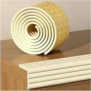 Foam Safety Strips, 8cm Wide Self-Adhesive Cushion Bumper, Anti Collision Safety Edge Protection Strip for Glass Table Furniture Fireplace，Beige-2m/6.56ft
