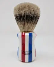 Multicolored Resin Silvertip Brush By Zenith Red, White, & Blue 26mm Knot P20