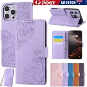 For iPhone 16 16e 15 14 13 Pro Max Plus Case Magnetic Leather Wallet Cover Strap