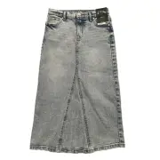 Newt Art Class Girls Size Medium 8 yrs High Rise Blue Denim Midi Skirt