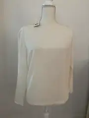 Ralph Lauren (Lauren) Women Pearl Color Top, Back Has A Slit Opening