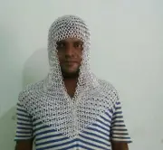 Medieval Butted Aluminium Chain Mail Hood Reenactment LARP Chainmail Coif Armor