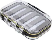 Fly Fishing Box 4.05x2.87x1.29 Inch Double Side Plastic Fly Fishing Storage Baits Box Foam Padded Lures Holder Accessory Fishing Tackle (#01)