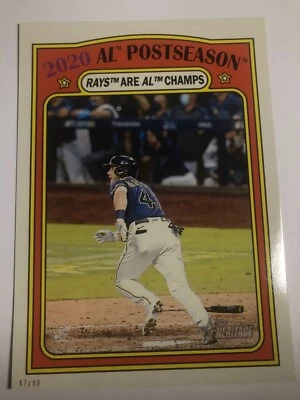 2021 Topps Heritage Postseason Heroes Jumbo 48/49 5x7 Mike Brosseau Rays 22