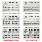 1-100* Dental Ortho Brackets MINI STANDARD Braces Mbt Roth 022 3-4-5 Hooks SA