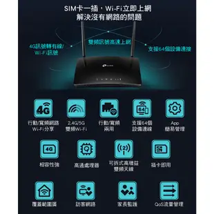 TP-Link 4G無線網路分享器 Archer MR400 AC1200 SIM卡 路由器 wifi 分享器 原價屋