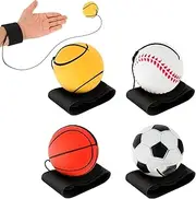 Return Ball Rubber Sport Ball with Wrist Strap and String Rebound Bouncy Balls Wrist Rebound Toy on Elastic String Toy for Teens Adults Exercise Play