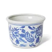 E Style Florence 20cm Porcelain Pot Home Decor Ornament Round Blue/White