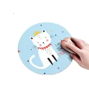 3 Pcs Princess Cat Pattern Circular Mouse Pad Diameter: 22Cm
