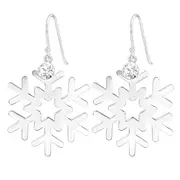 Silver Snowflake Earrings with Swarovski Crystals