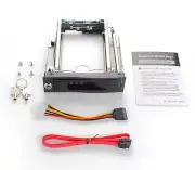 3.5" Inch SATA Hard Drive Hot Swap Caddy to 5.25" Inch Drive Bay Adapter w/Keys
