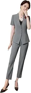 [Generic] Women Suits Business Slim Short Sleeve Blazer and Pants Office Ladies Work Wear