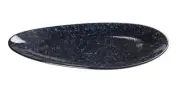 Yanco China BL-310 Blue Star Glazed Porcelain 10.25" x 5" Leaf Shape Plate- 2Dz