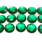 100 Green Acrylic Flatback Rhinestone Faceted Round Gems 12mm No Hole