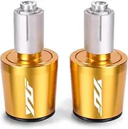 Motorcycle Handlebar Grips Handle Bar Cap End Plugs Compatible with YZF-R1 YZF-R3 YZF-R6 YZF R7 R15 R125 R1M R1S Accessories(Color:Gold)