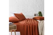 Amsons Rust Bedsheets Set- Flat & Fitted Sheets With Pillowcases