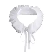 Mesh Tulle Ruffled Neck Collar Victorian Colonial Costume Necklace Shawl Wrap