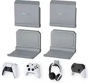 PlayVital 4 Set FOLD Controller Wall Mount for ps5/4, Foldable Wall Stand for Xbox Core, Switch Pro, Gaming Headset Stand, Wall Holder for Xbox Wireless Headset, for Pulse 3D Headset - New Hope Gray