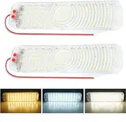 12V/24V LED Interior Light Bar 3CCT LED Strip Lights with Switch Stepless Dimming for Enclosed Trailer Truck RV Car Lorry Camper Boat Caravan Motorhome Home Cabinet Interior Lighting (2 Pack)