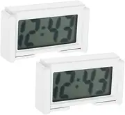 Cabilock 2Pcs Small Digital Clock for Car Dashboard Portable Silent Management Accessory Lightweight Mini Clock with Modern Design for Students