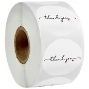Round Thank You Sticker Seal Labels 100-500 Pcs/roll White Stationery Sticker For Mailing Supplies Packaging Decoration Stickers