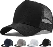 Oversize Xxl Mesh Trucker Hat Big Head Hats For Men High Crown Baseball Cap Breathable Dad Hat Adjustable 23.6"-25.6"