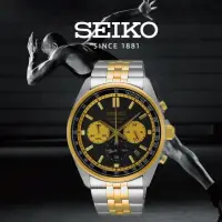 在飛比找momo購物網優惠-【SEIKO 精工】CS系列 CS系列時尚三眼計時錶-黑金4