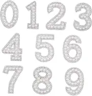MUELODSIC 1Set Pearl Number Patches for DIY Clothing Decoration Rhinestone Stickers for Clothing Fashion Accessories and Crafts Numbers Easy to Apply
