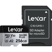 Lexar Professional 256GB Silver Plus MicroSDXC Memory Card