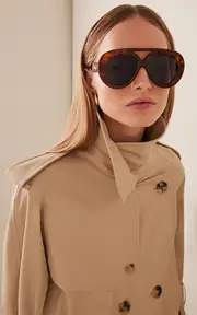[Loewe] Curvy Oversized Aviator-Frame Acetate Sunglasses