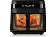 EUROCHEF 6.5L Air Fryer, Electric Digital Airfryer with Glass Container, Black