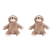 2x Splosh Toasty Hugs Sammy Sloth Soft Plush 35cm Stuffed Toy Baby 0+ Brown