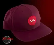 New RVCA VA Patch Wine Mens Snapback Cap Hat