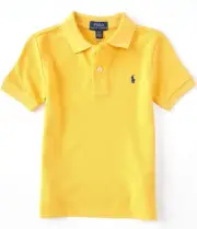 Polo Ralph Lauren L134121 Little Boys Gold Bugle Short Sleeve Polo Shirt Size 4