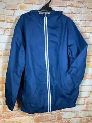 BNWT Boys Sz 18 Anko Fully Lined Dress Navy Zip Front Hooded Jacket