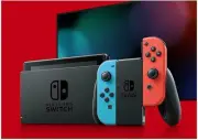 NEW Nintendo Switch with Neon Blue and Neon Red Joy‑Con Handheld Gaming Console