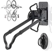 CyclingDeal Swivel Bike Wall Mount Rack - Vertical Adjustable Foldable with Wheel Holder - for 20"-29" MTB 700C Road Bikes Max Tire Width 2.4"