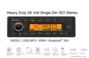 HD ISO 24V 1DIN Stereo Radio Tractor Excavator Digger Truck Bus Import Bluetooth