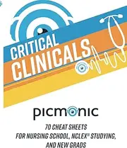 Critical Clinicals: 70 Cheat Sheets for Nursing School, NCLEX® Studying, and New Grads: Nursing Mnemonic Visual Learning Resource by Picmonic